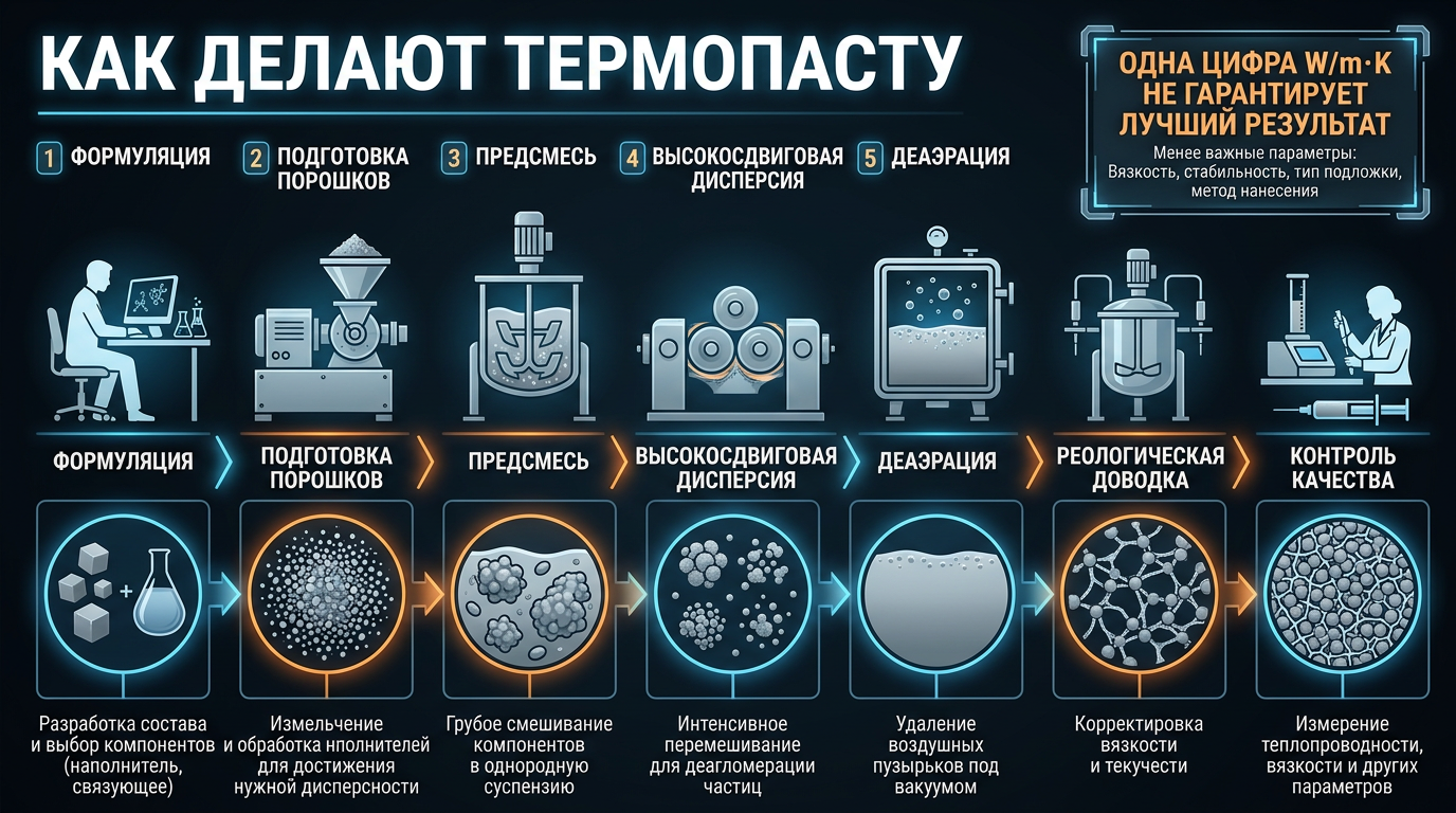 Технологическая цепочка производства термопасты