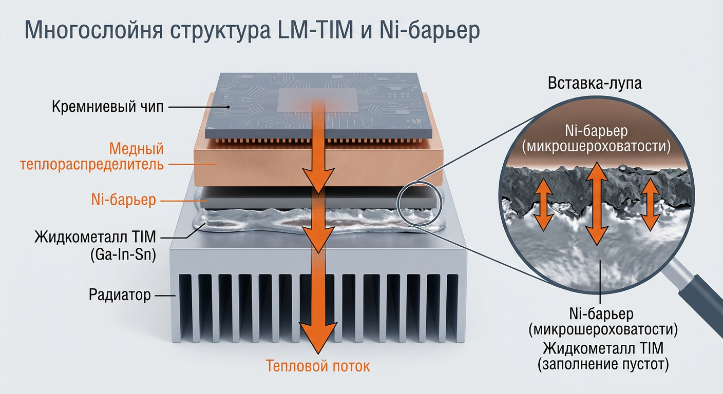 Барьерные слои в LM-TIM